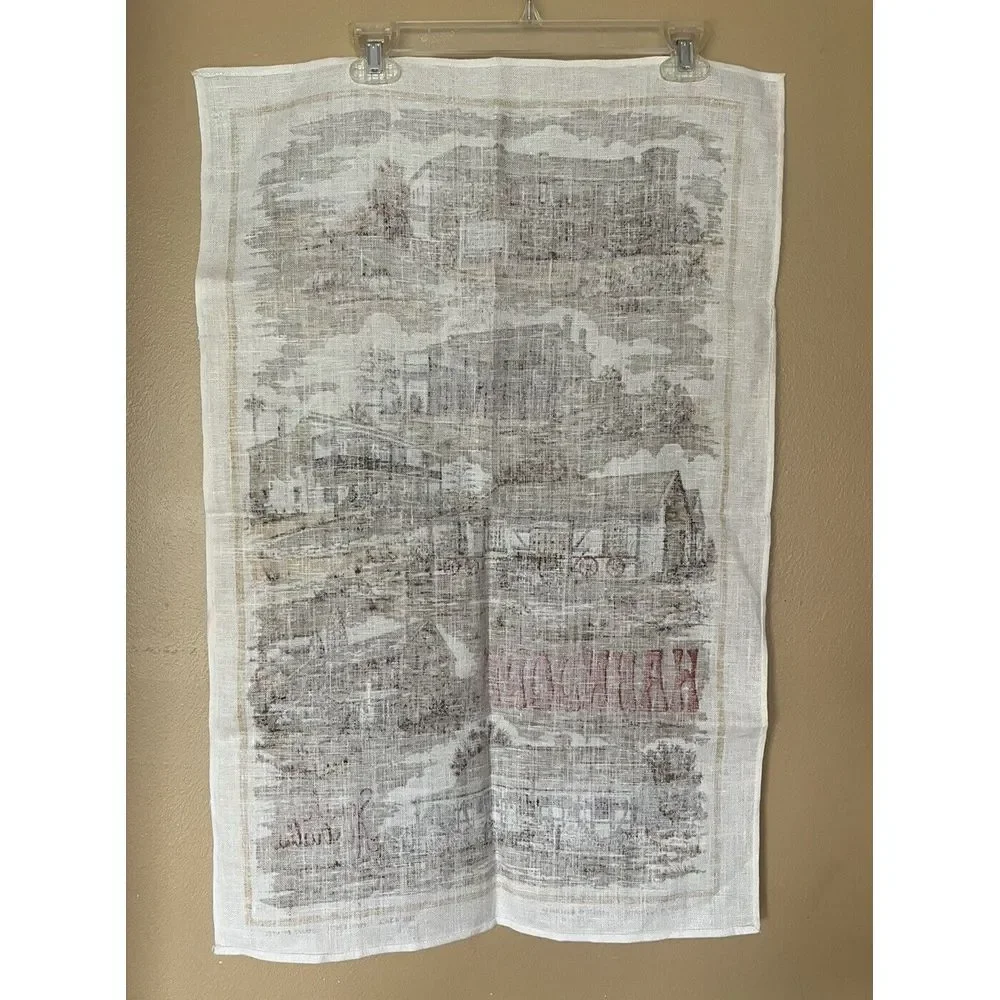 South Australia‎ Hand Printed Pure Linen Wall Hanging Australian Tapestry # 4343
